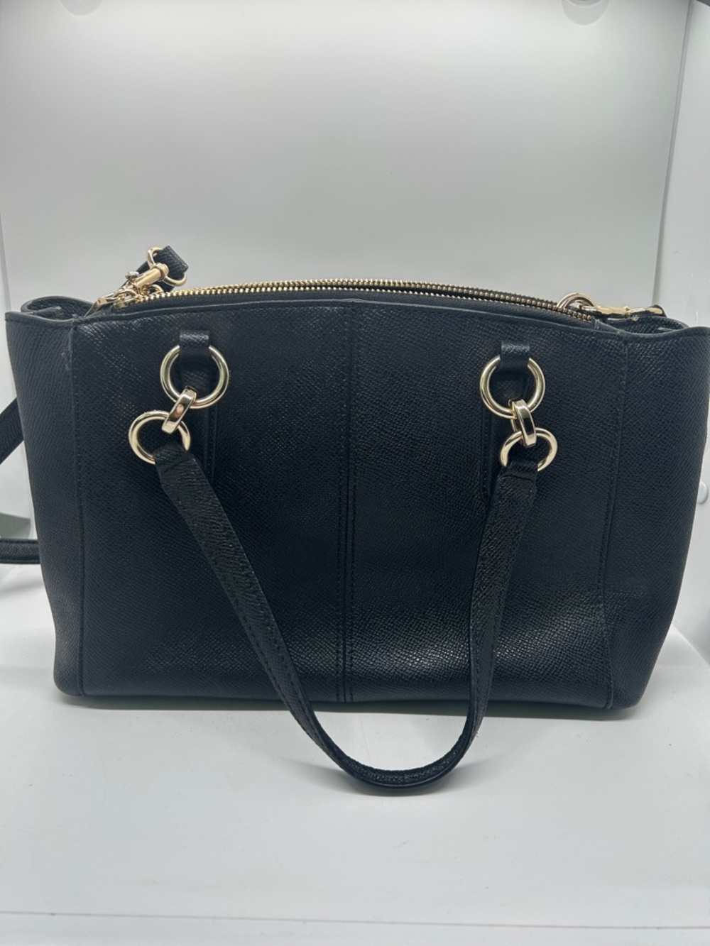 Coach Black Pebbled Leather Christie Satchel Tote Handbag Purse w/ Wallet 🌺🌺 - Picture 2 of 16